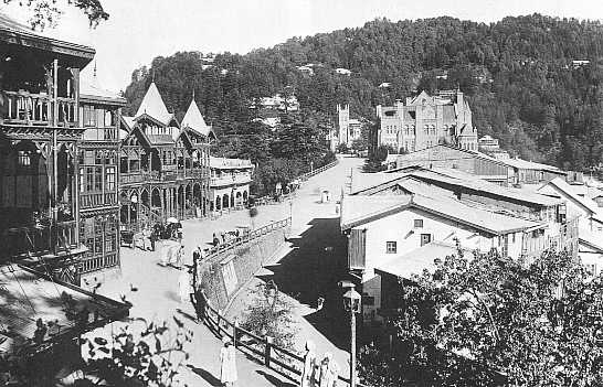 The Mall with Town Hall, Simla